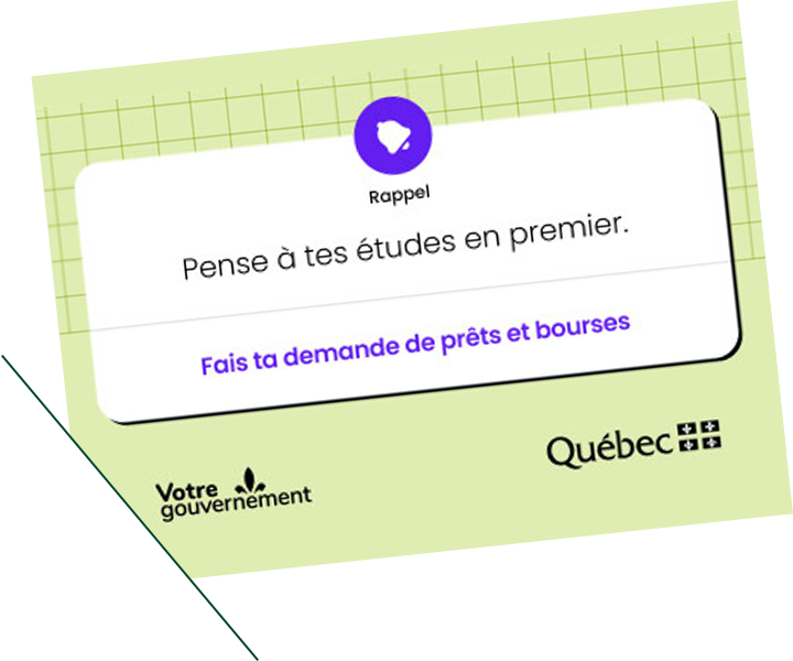 Visuel publicitaire de l'aide financière aux études